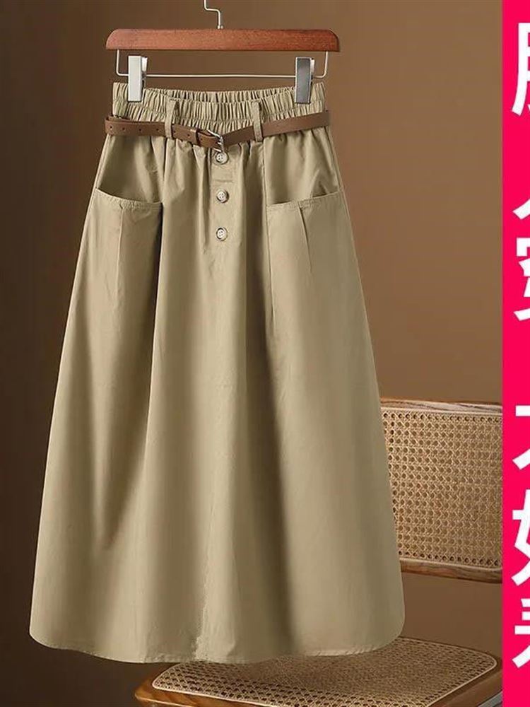 A-Line Skirt Midi - Falda Midi Casual de Moda con
