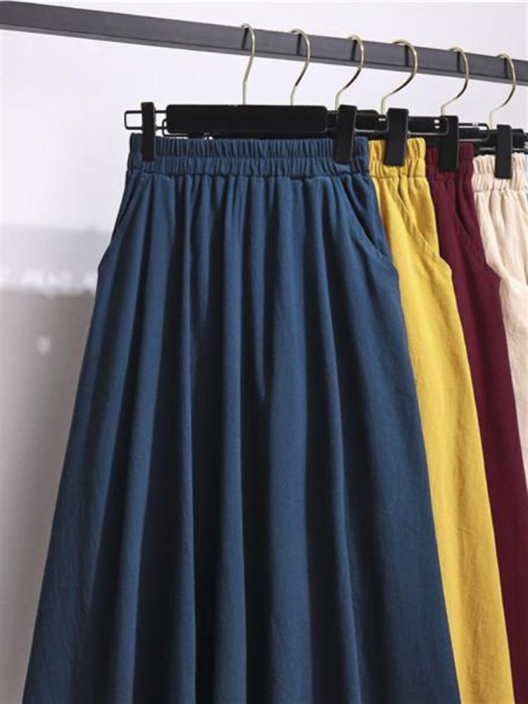 A-Line Skirt Midi - Nueva falda de lino y algodón