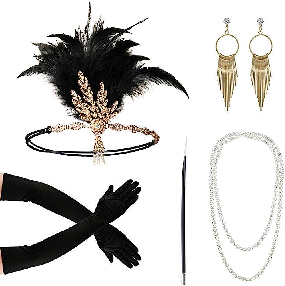 Women Fashion Gloves - PESENAR-Diadema estilo flapper de los años