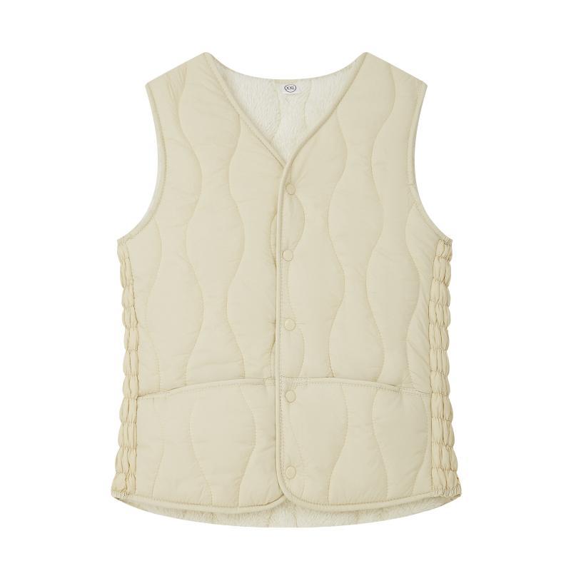 Women Fashion Vest - Chaleco de algodón acolchado para mujer,