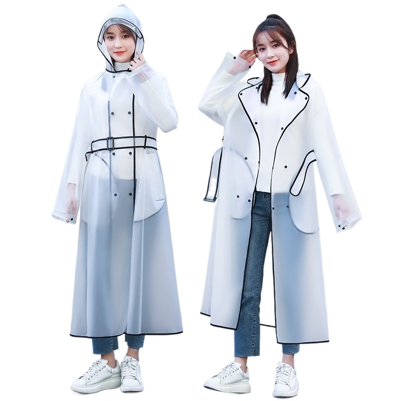 Women'S Fashion Raincoat - Impermeable Transparente de Moda para una