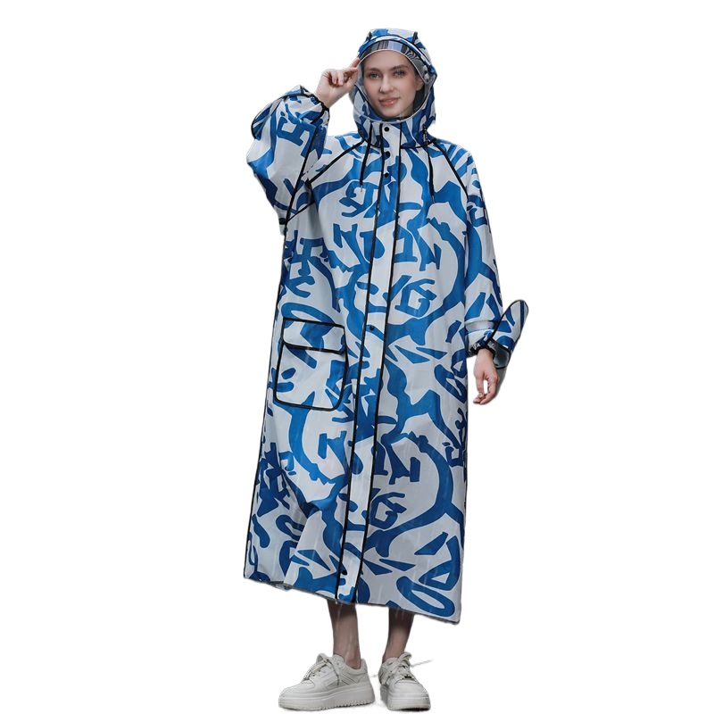 Women'S Fashion Raincoat - Impermeable Largo de Camuflaje para Adultos,