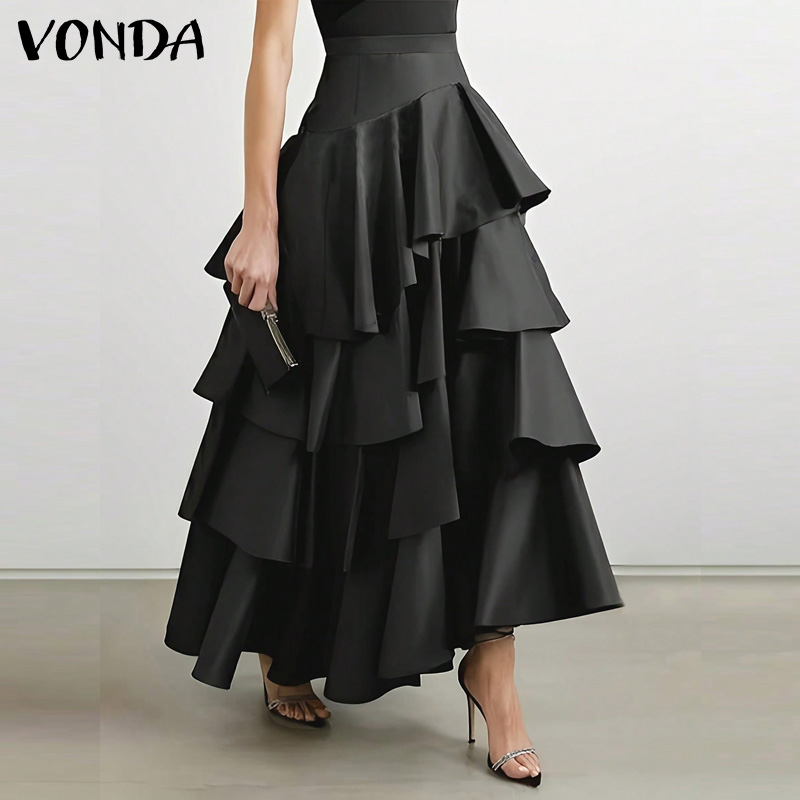 VONDA-Falda larga de talla gra - Women'S Fashion Layering reseña y precio