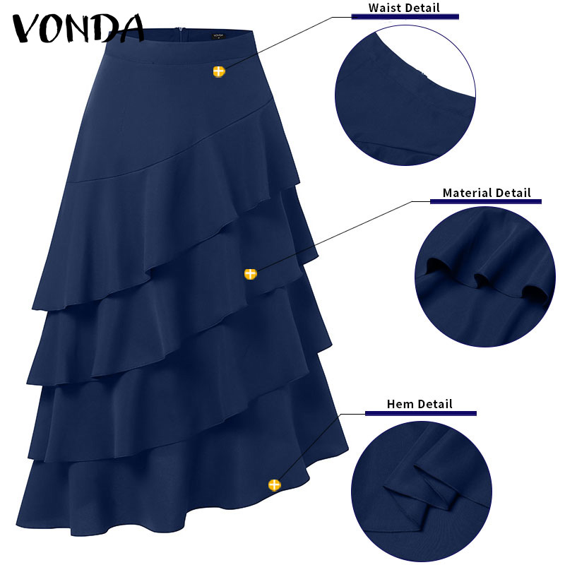VONDA-Falda larga de talla gra - Women'S Fashion Layering reseña y precio