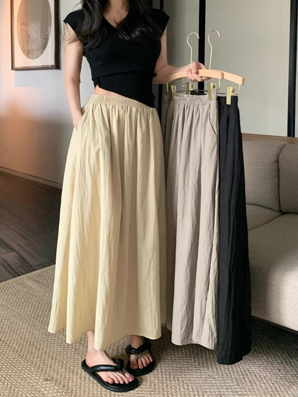 Falda midi plisada de seda hel - A-Line Skirt Midi reseña y precio