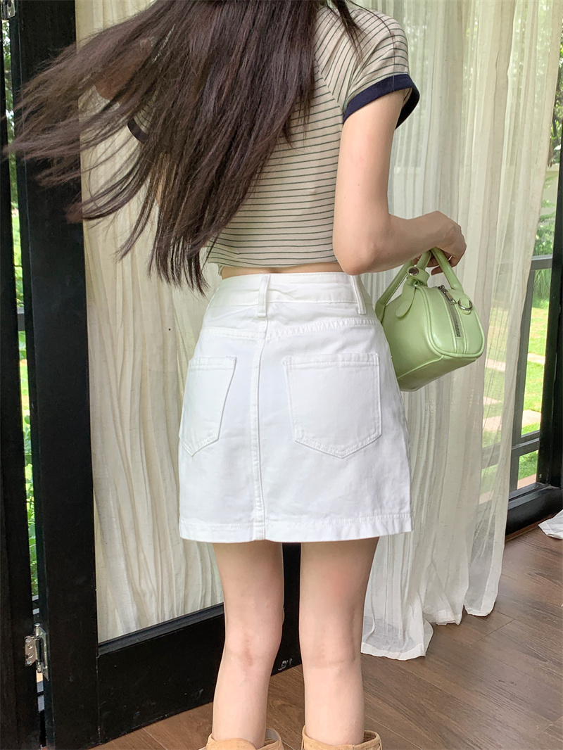 Minifalda vaquera de corte en  - A-Line Skirt Midi reseña y precio