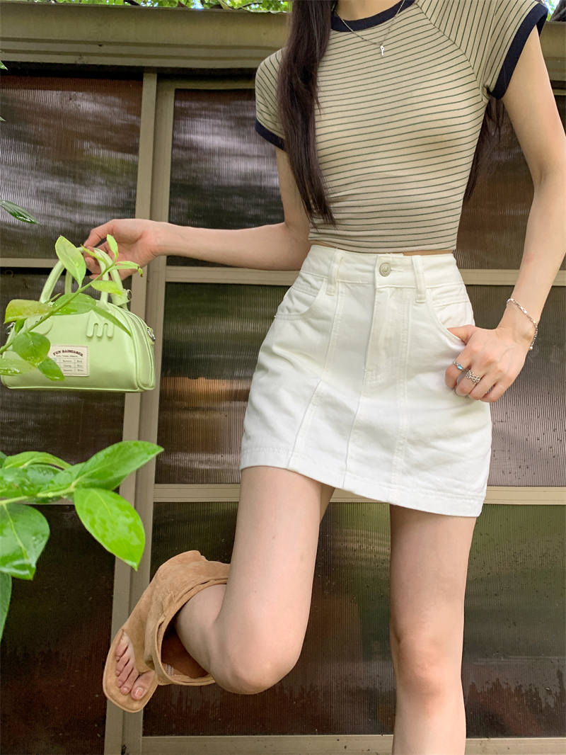 Minifalda vaquera de corte en  - A-Line Skirt Midi reseña y precio