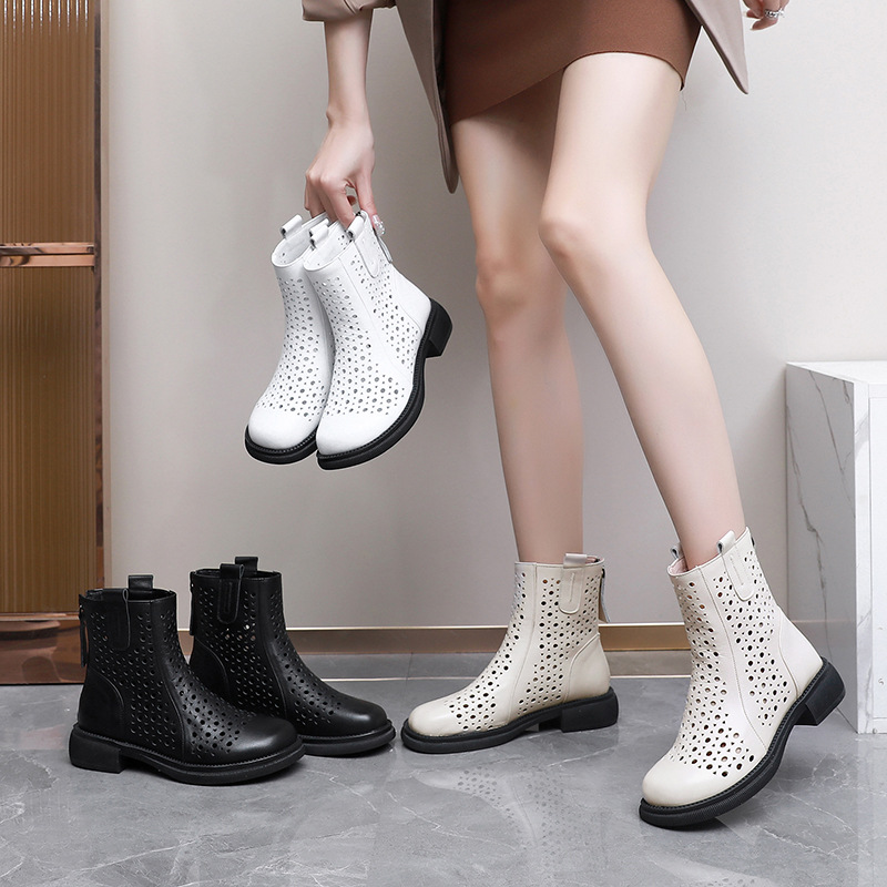 Botas huecas de cuero de vaca  - Women'S Fashion Layering reseña y precio