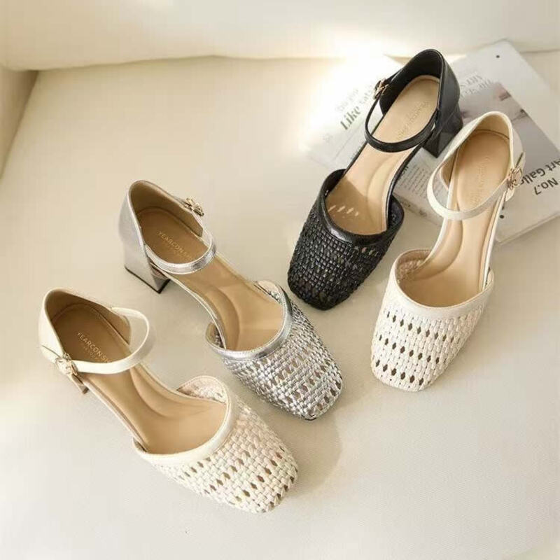 Sandalias de tacón grueso con  - Women'S Fashion Brand Shoes reseña y precio
