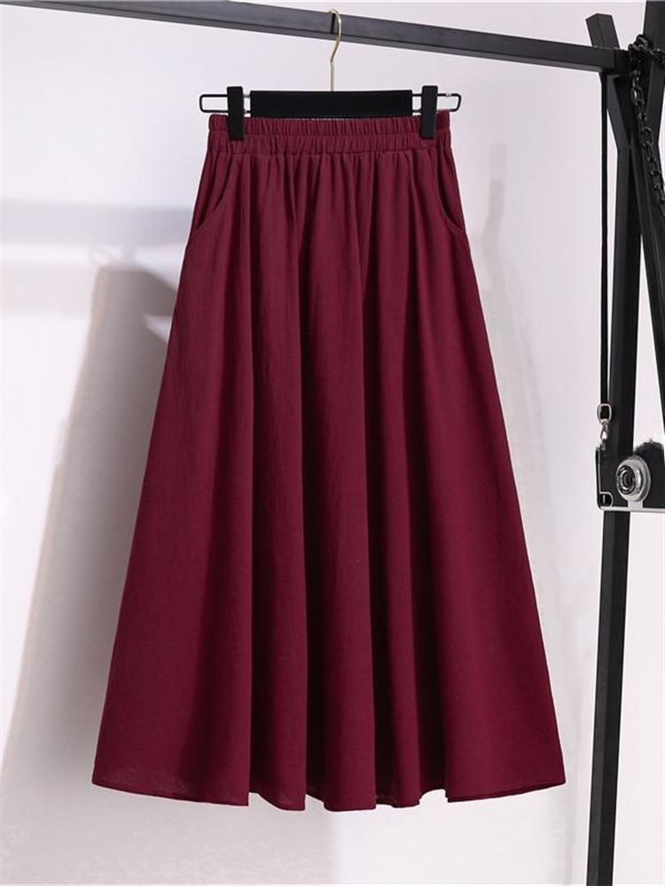 Nueva falda de lino y algodón  - A-Line Skirt Midi reseña y precio
