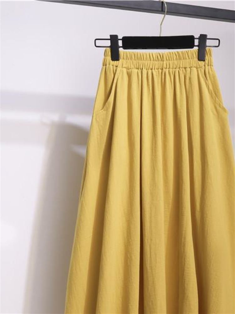 Nueva falda de lino y algodón  - A-Line Skirt Midi reseña y precio