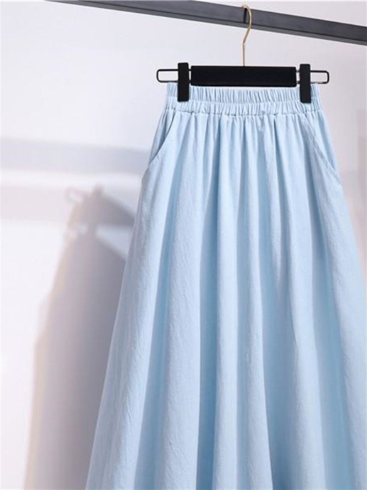 Nueva falda de lino y algodón  - A-Line Skirt Midi reseña y precio