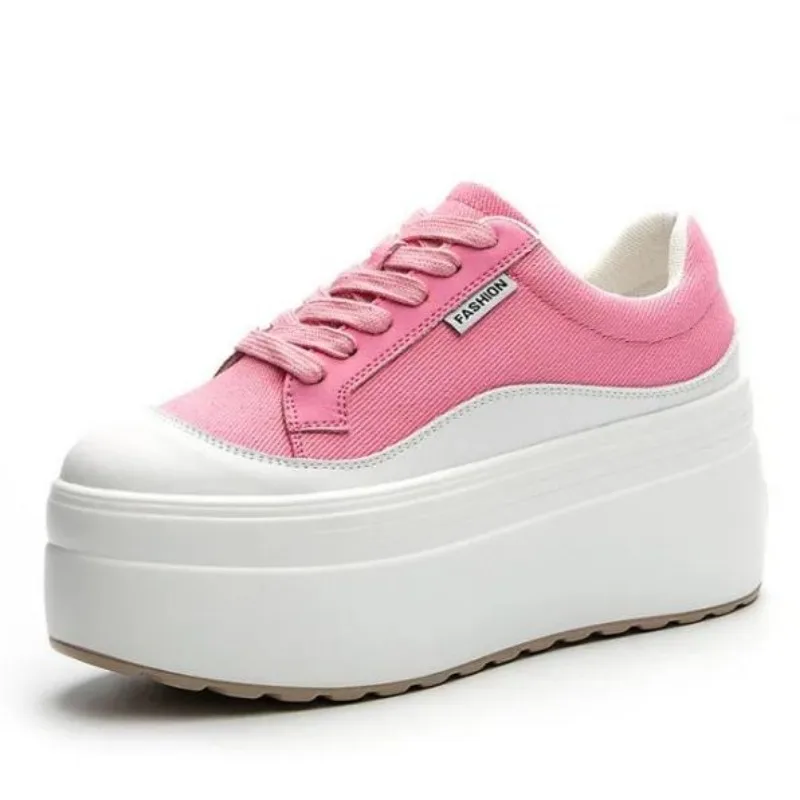 8cm nueva lona cuero genuino m - Sneakers Fashion Women reseña y precio