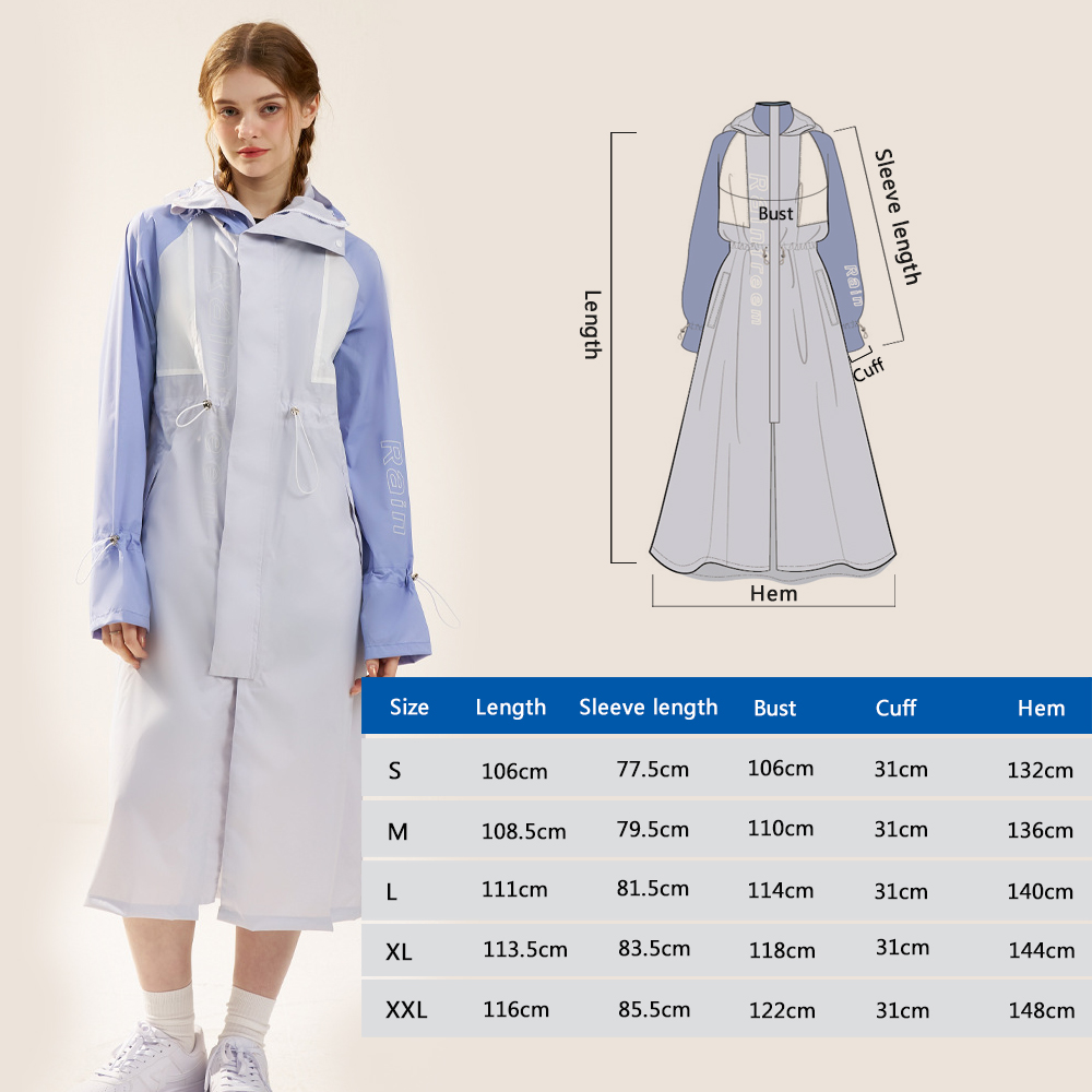 Nuevo Abrigo Largo Impermeable - Women'S Fashion Raincoat reseña y precio