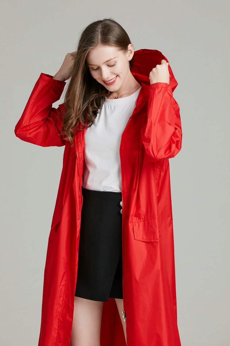 Chubasquero ligero rojo negro  - Women'S Fashion Raincoat reseña y precio