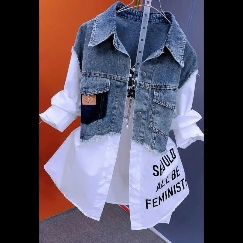 Chaqueta de mezclilla a rayas  - Women'S Fashion Denim Jacket reseña y precio