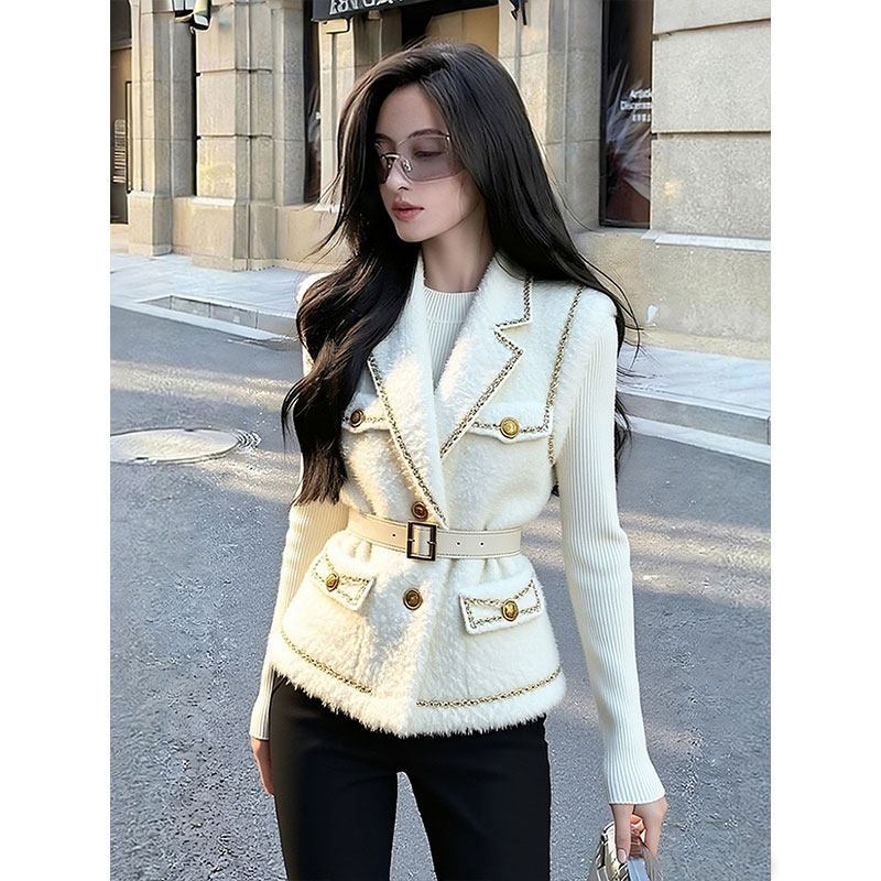 Chaqueta elegante de lana de c - Women Fashion Vest reseña y precio