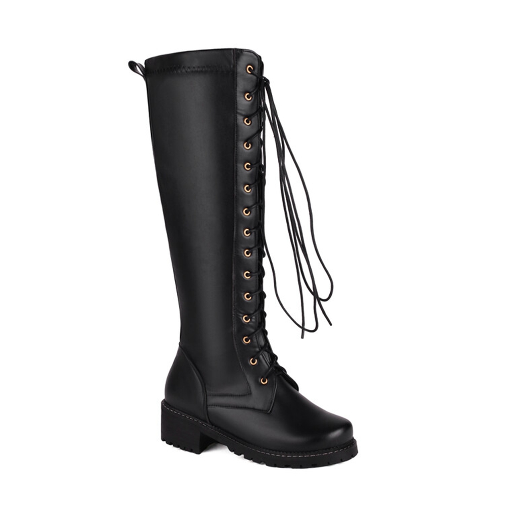 Botas de cuero hasta la rodill - Women'S Fashion Riding Boots reseña y precio
