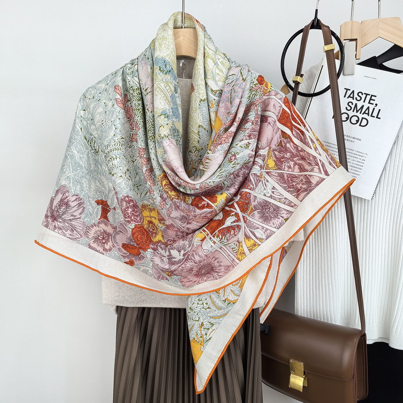 Bufanda cuadrada grande con bo - Women'S Fashion Garden City reseña y precio