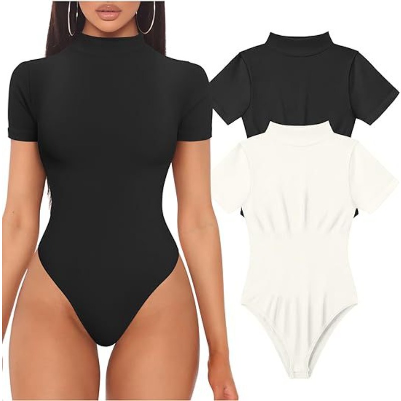 Body de manga corta con cuello - Turtleneck Bodysuit reseña y precio